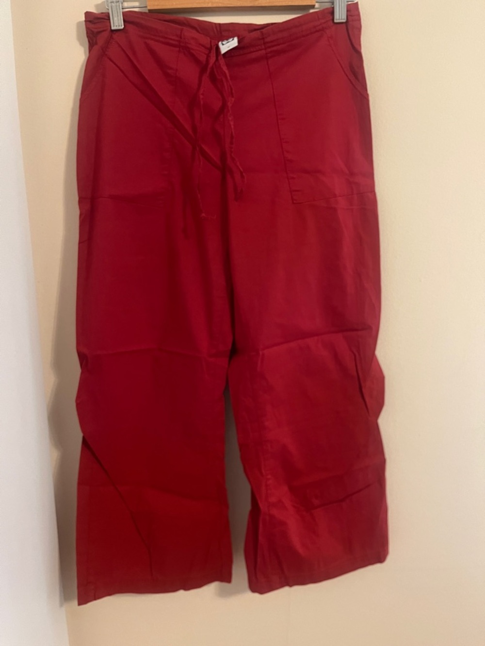Prana Red Drawstring Wide-Leg Jogger Pants